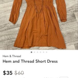 Hem & Thread Terracotta Short Dress
